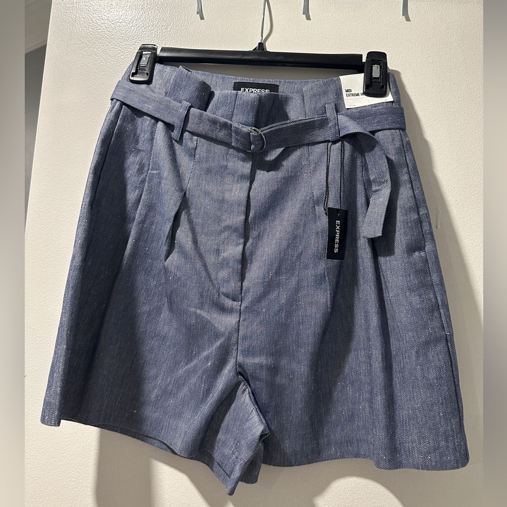 High waisted denim shorts